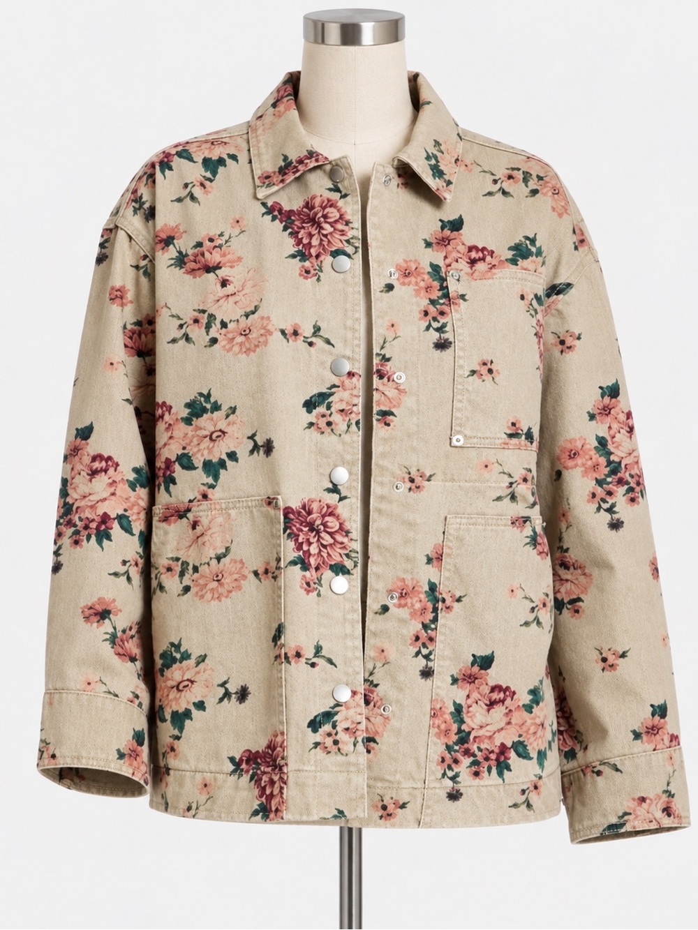 UNIVERSAL THREAD Floral Beige Denim Jacket